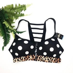 NWT Leopard Polka Dot VS Pink Sports Bra